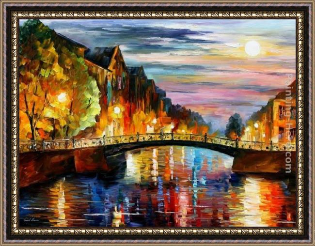 Framed Leonid Afremov st. petersburg painting