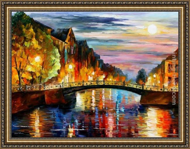 Framed Leonid Afremov st. petersburg painting