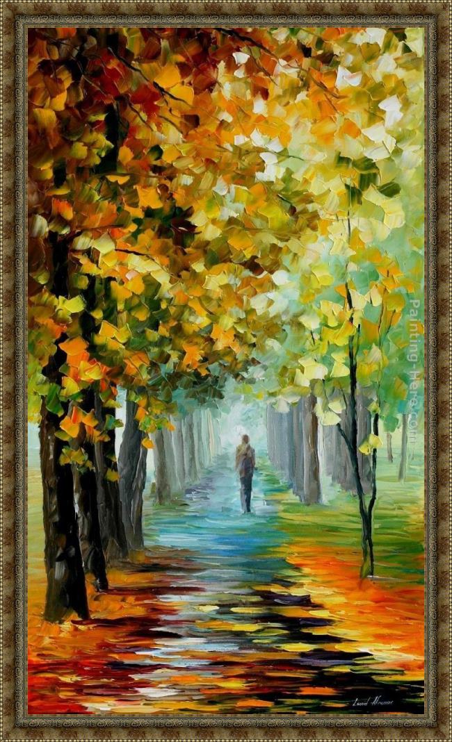 Framed Leonid Afremov the music of the fall painting