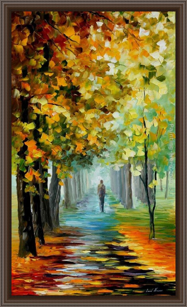 Framed Leonid Afremov the music of the fall painting