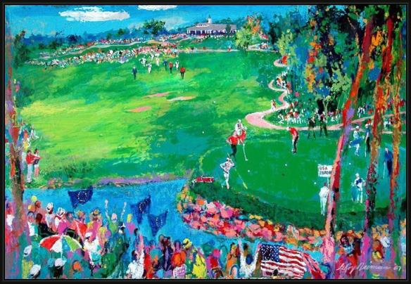 Framed Leroy Neiman 37th ryder cup painting