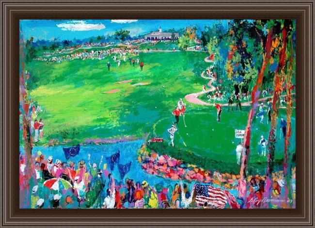 Framed Leroy Neiman 37th ryder cup painting