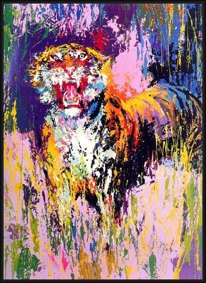 Framed Leroy Neiman bengal tiger painting