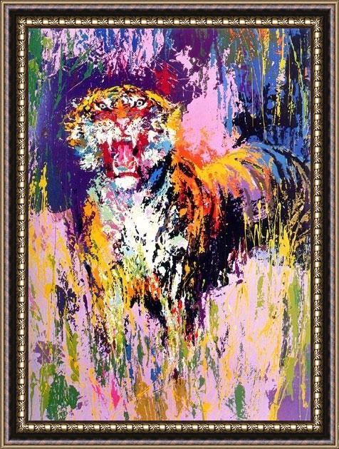 Framed Leroy Neiman bengal tiger painting