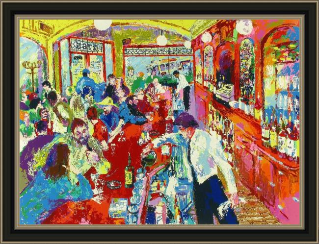 Framed Leroy Neiman buena vista bar painting