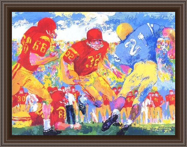 Framed Leroy Neiman cross town rivalry 1967 painting