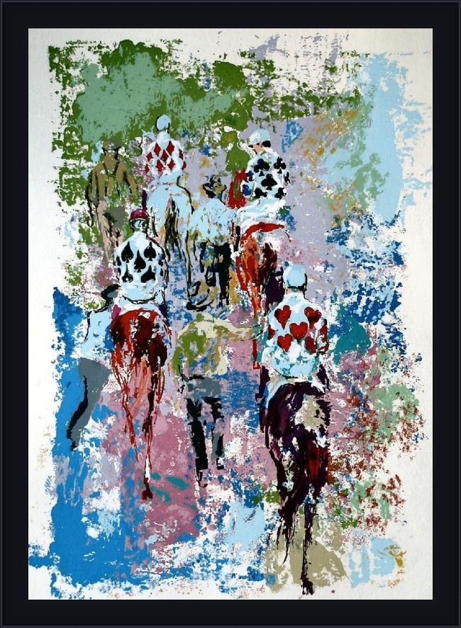 Framed Leroy Neiman four aces painting