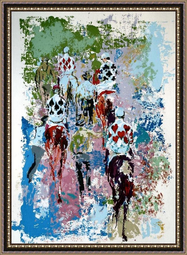 Framed Leroy Neiman four aces painting