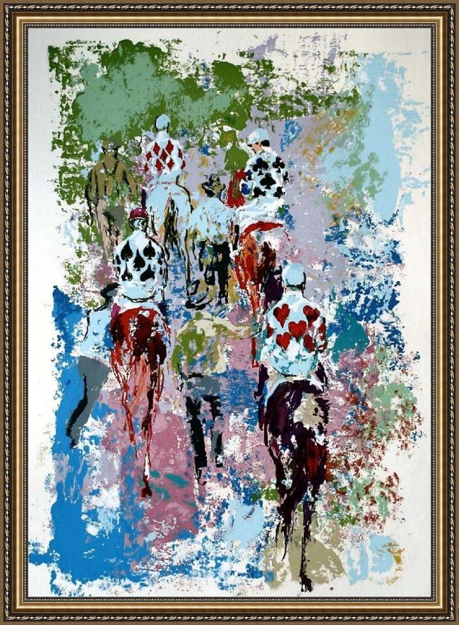 Framed Leroy Neiman four aces painting