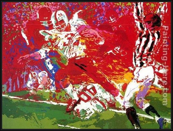 Framed Leroy Neiman game of the century, nebraska suite painting