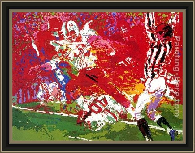 Framed Leroy Neiman game of the century, nebraska suite painting