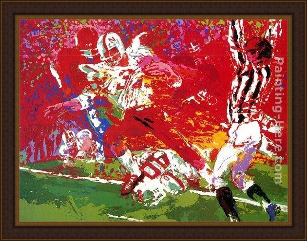 Framed Leroy Neiman game of the century, nebraska suite painting