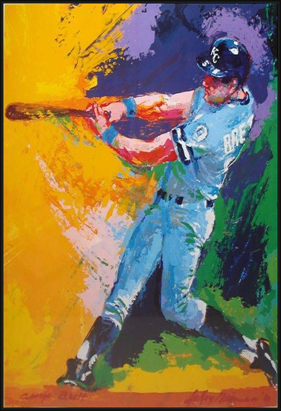 Framed Leroy Neiman george brett painting