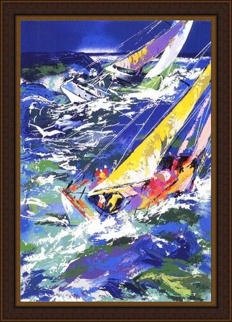 Framed Leroy Neiman high seas sailing ii painting