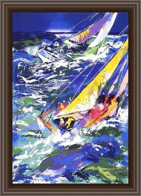 Framed Leroy Neiman high seas sailing ii painting