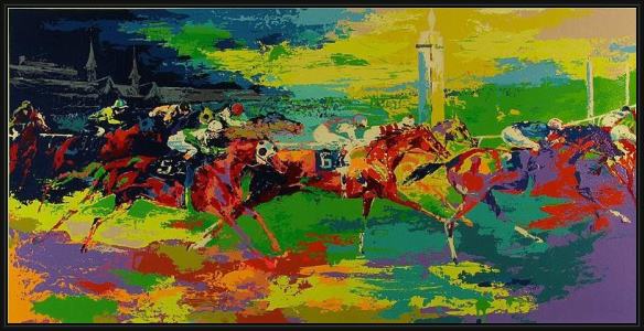 Framed Leroy Neiman kentucky derby painting