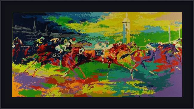 Framed Leroy Neiman kentucky derby painting