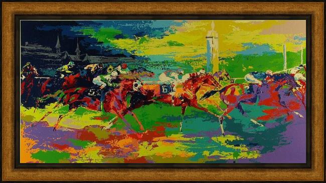 Framed Leroy Neiman kentucky derby painting