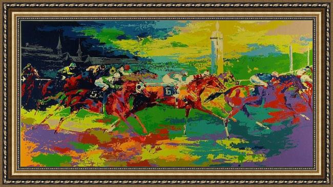 Framed Leroy Neiman kentucky derby painting