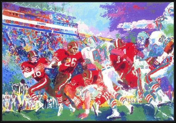 Framed Leroy Neiman post-season football classic painting