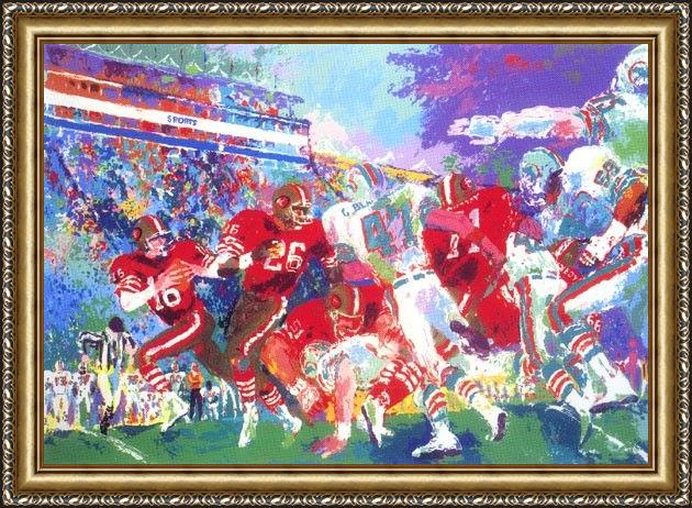 Framed Leroy Neiman post-season football classic painting