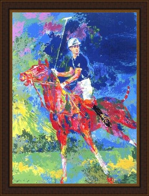 Framed Leroy Neiman prince charles at windsor painting