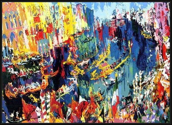 Framed Leroy Neiman regatta of the gondoliers painting