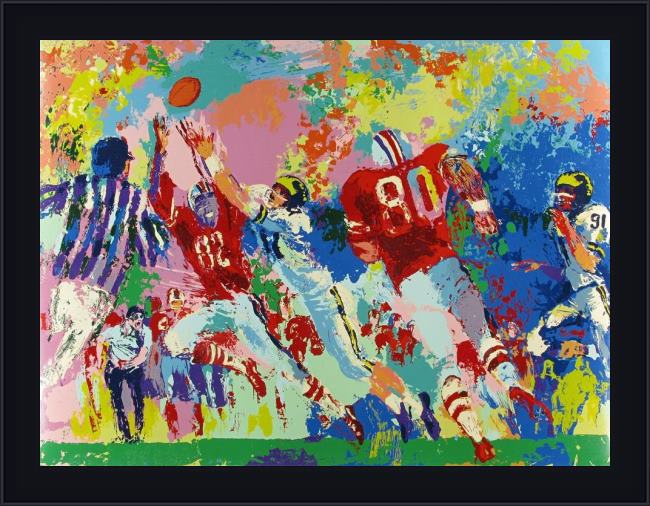 Framed Leroy Neiman rivalry ohio state buckeye suite painting