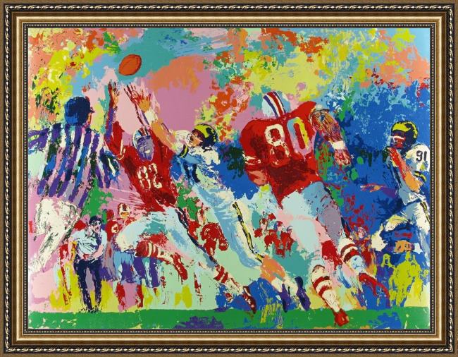 Framed Leroy Neiman rivalry ohio state buckeye suite painting