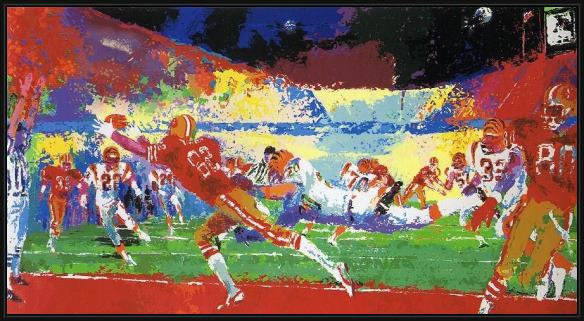 Framed Leroy Neiman super play painting