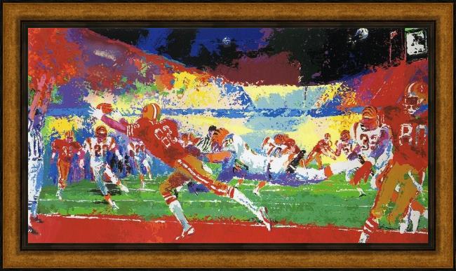 Framed Leroy Neiman super play painting
