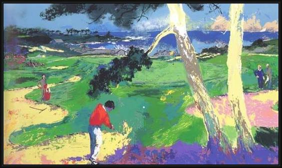 Framed Leroy Neiman the 1st at spyglass painting
