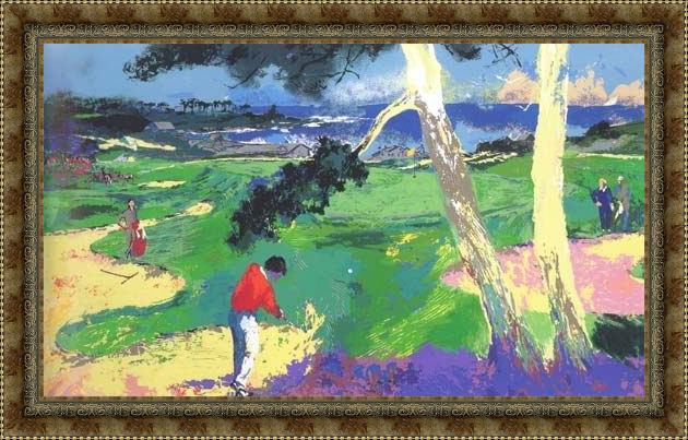Framed Leroy Neiman the 1st at spyglass painting