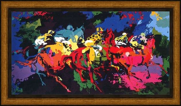 Framed Leroy Neiman the race painting