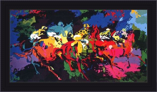 Framed Leroy Neiman the race painting