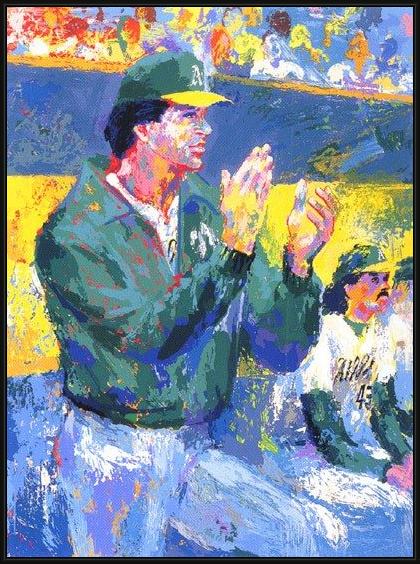 Framed Leroy Neiman tony larussa manager of the year painting