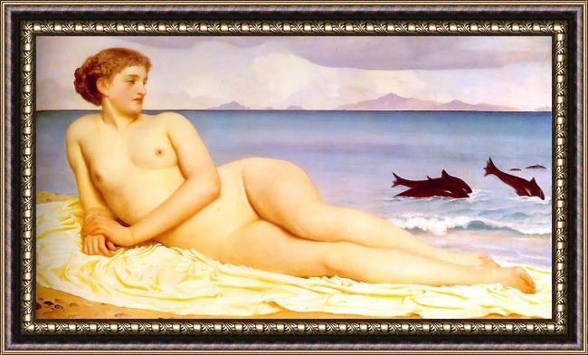 Framed Lord Frederick Leighton actaea the nymph of the shore painting