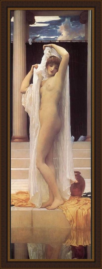 Framed Lord Frederick Leighton the bath of psyche painting