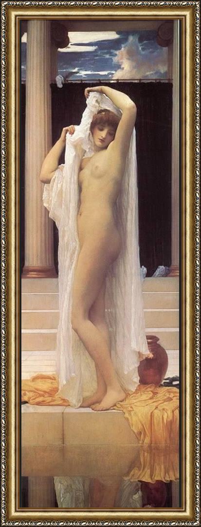 Framed Lord Frederick Leighton the bath of psyche painting