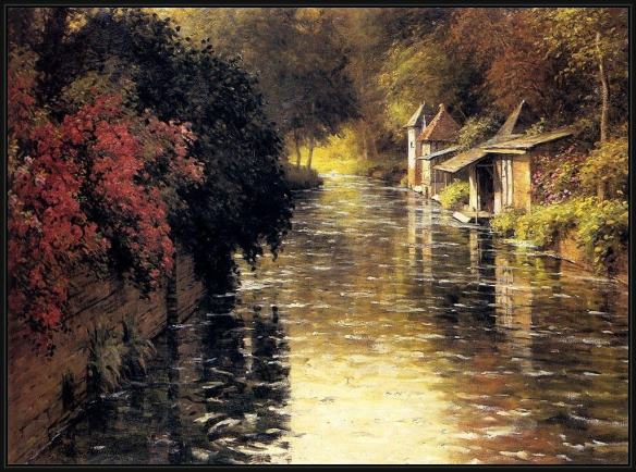 Framed Louis Aston Knight a french river landscape painting