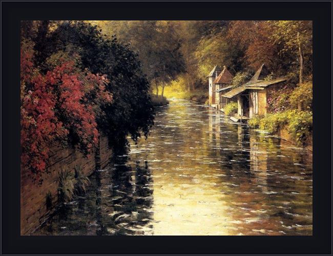 Framed Louis Aston Knight a french river landscape painting