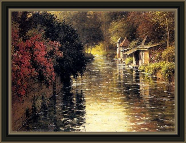 Framed Louis Aston Knight a french river landscape painting