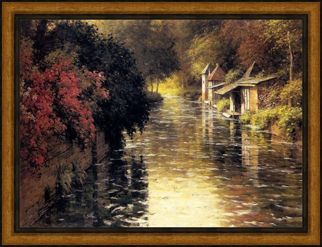 Framed Louis Aston Knight a french river landscape painting