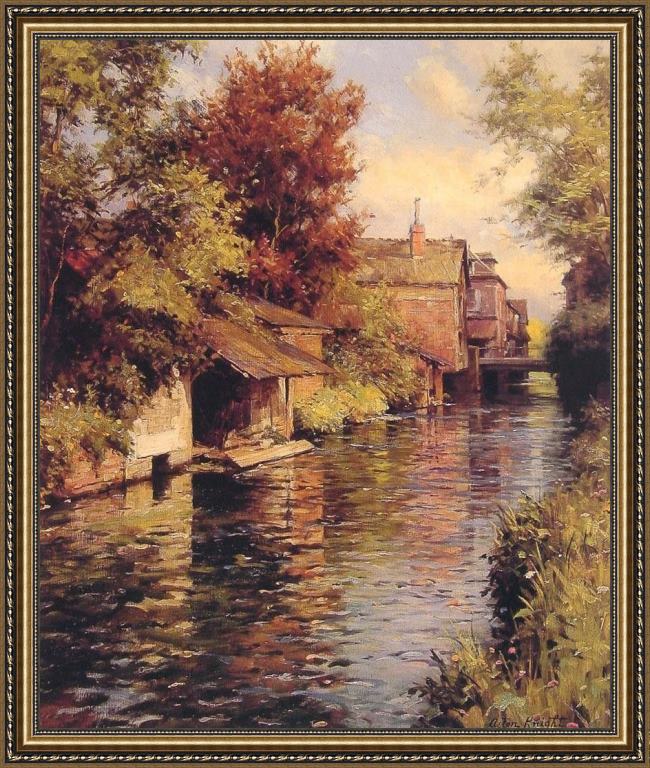Framed Louis Aston Knight sunny afternoon on the canal painting