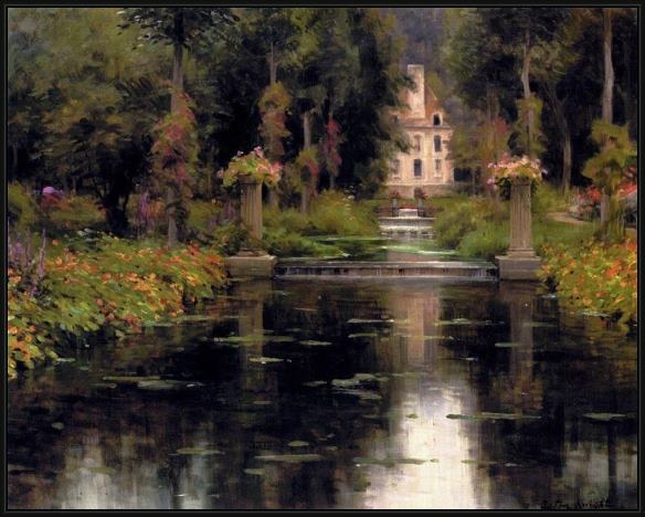 Framed Louis Aston Knight view of a chateaux painting