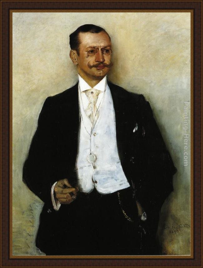 Framed Lovis Corinth portrait of the painter karl strathmann painting
