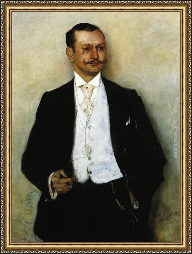 Framed Lovis Corinth portrait of the painter karl strathmann painting