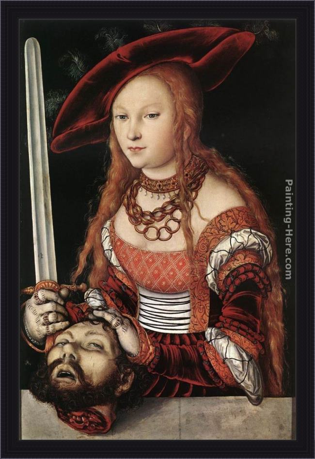 Framed Lucas Cranach the Elder judith with the head of holofernes painting