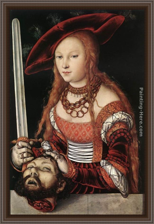 Framed Lucas Cranach the Elder judith with the head of holofernes painting