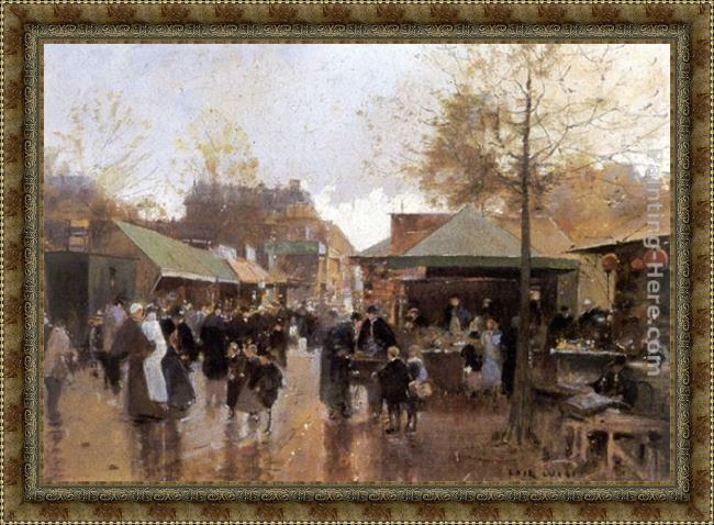 Framed Luigi Loir le marcheaux puces porte de clingna court painting